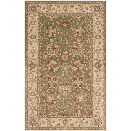 Safavieh 3 ft.-6 in. x 3 ft.-6 in. Round Traditional Antiquity- Sage Hand Tufted Rug AT21D-4R